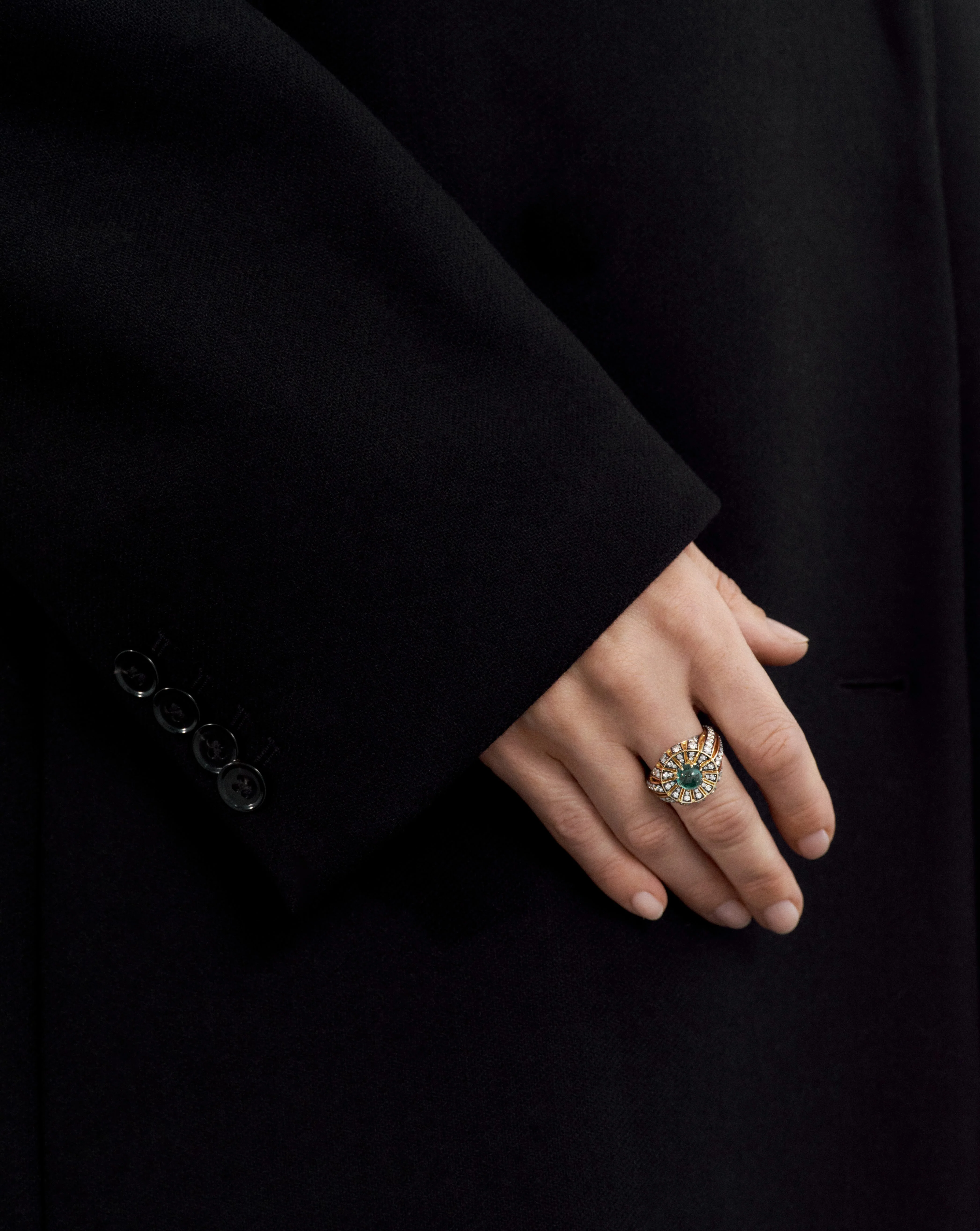 Aurora Cocktail Ring | Emerald - Image 3
