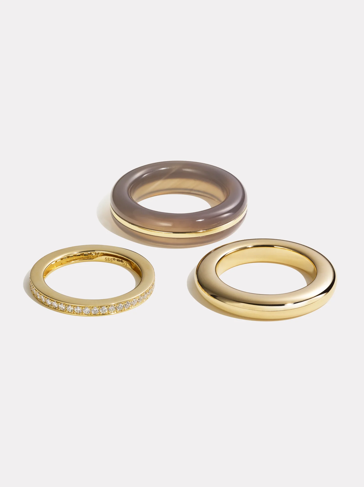 Stack_Classic Ring Stack | Grey Agate - 52 - Image 4
