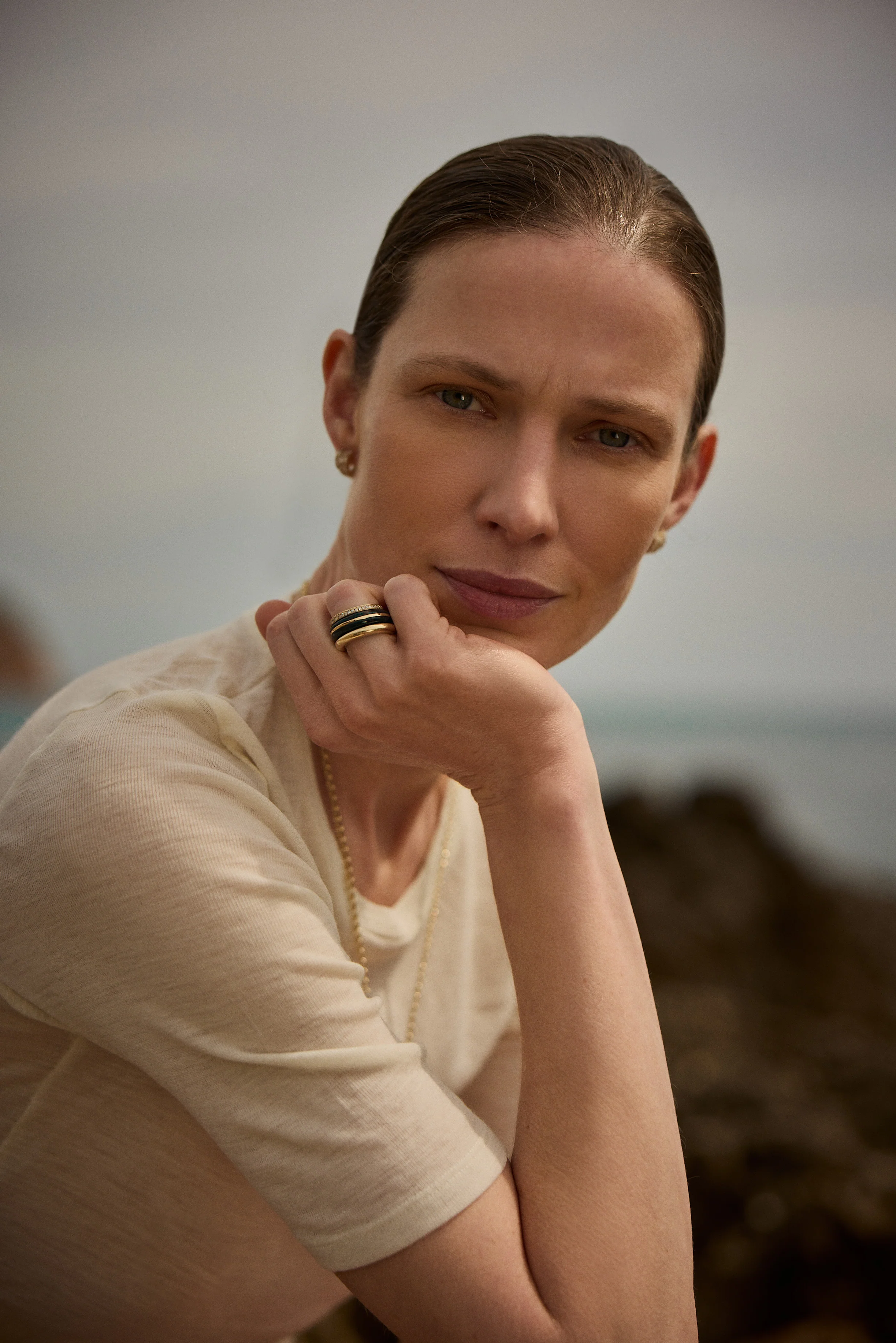 Essential Gem Stacking Ring - Moss Agate - Image 4