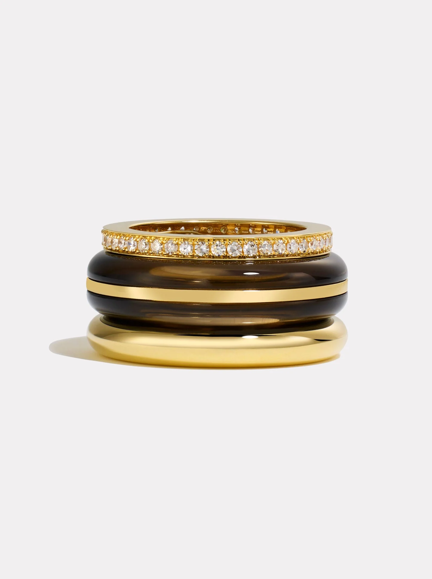 Stack_Classic Ring Stack | Smokey Quartz - 55