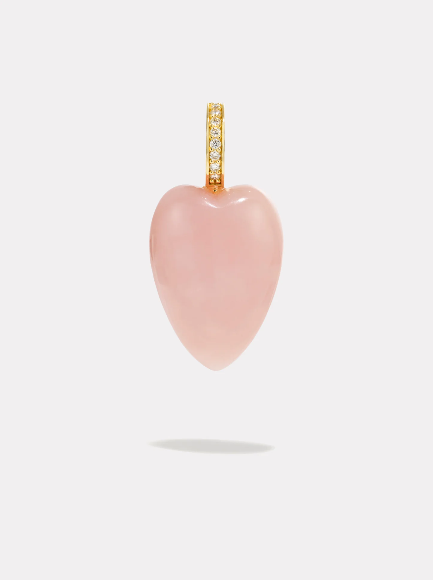 Heartstone Diamond Pendant | Pink Opal