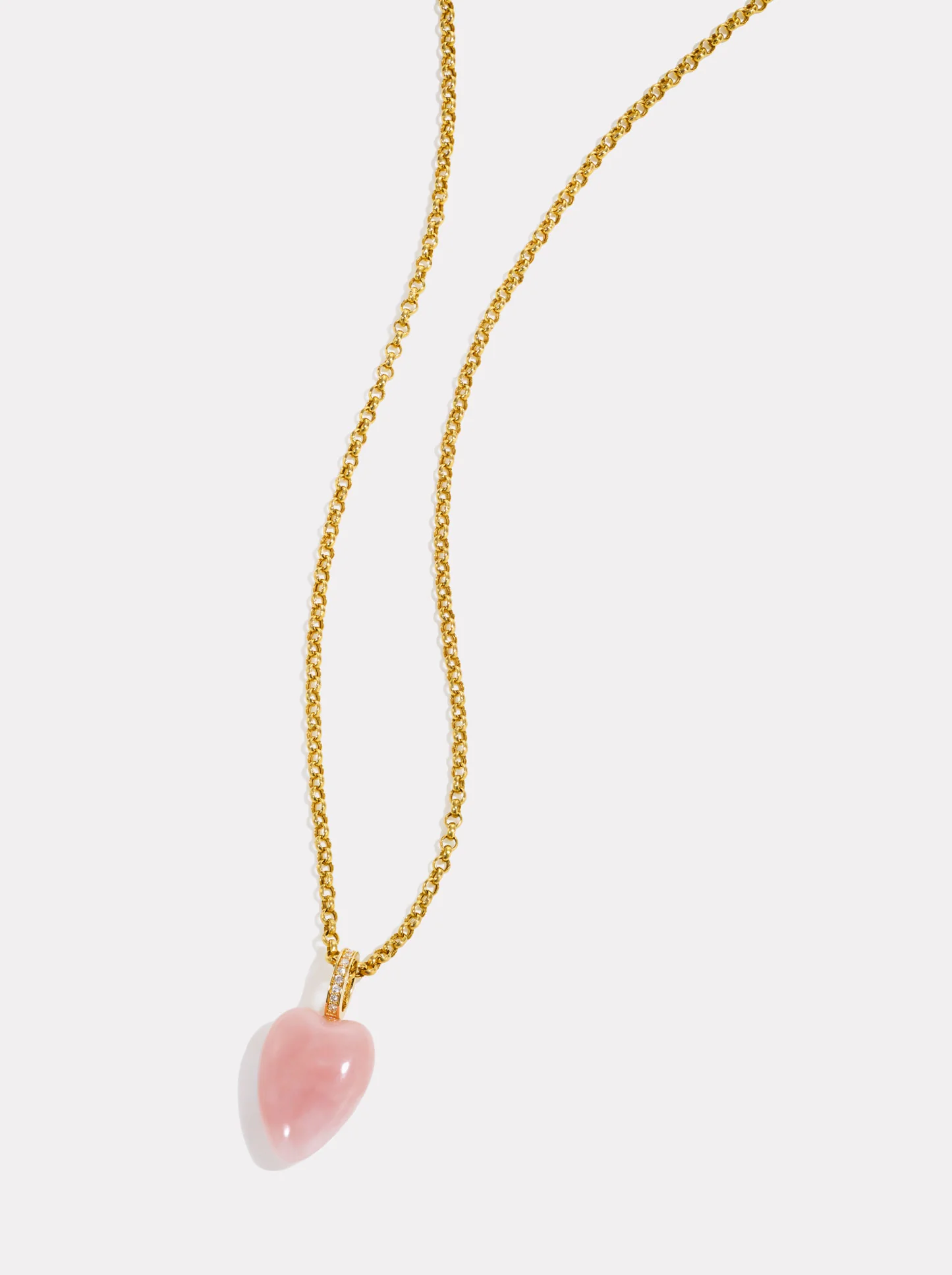 Heartstone Diamond Pendant | Pink Opal - Image 2