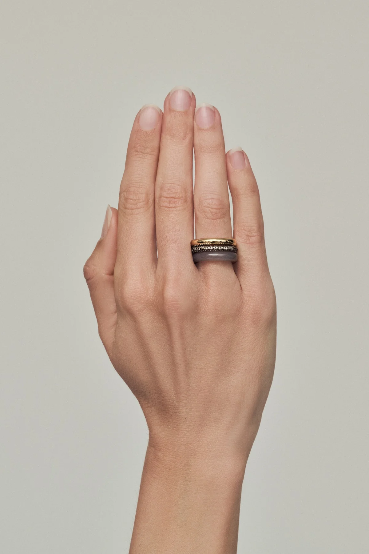 Stack_Aurea Ring Stack | Grey Agate - 54 - Image 2