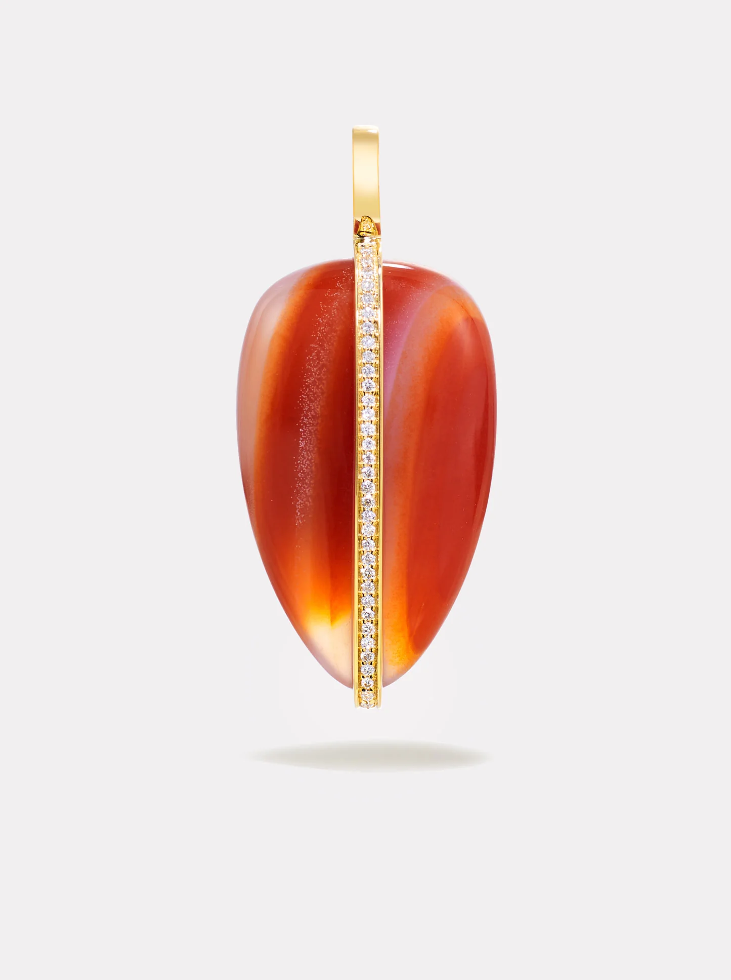 Large Diamond Pebble Pendant | Red Carnelian - Image 2