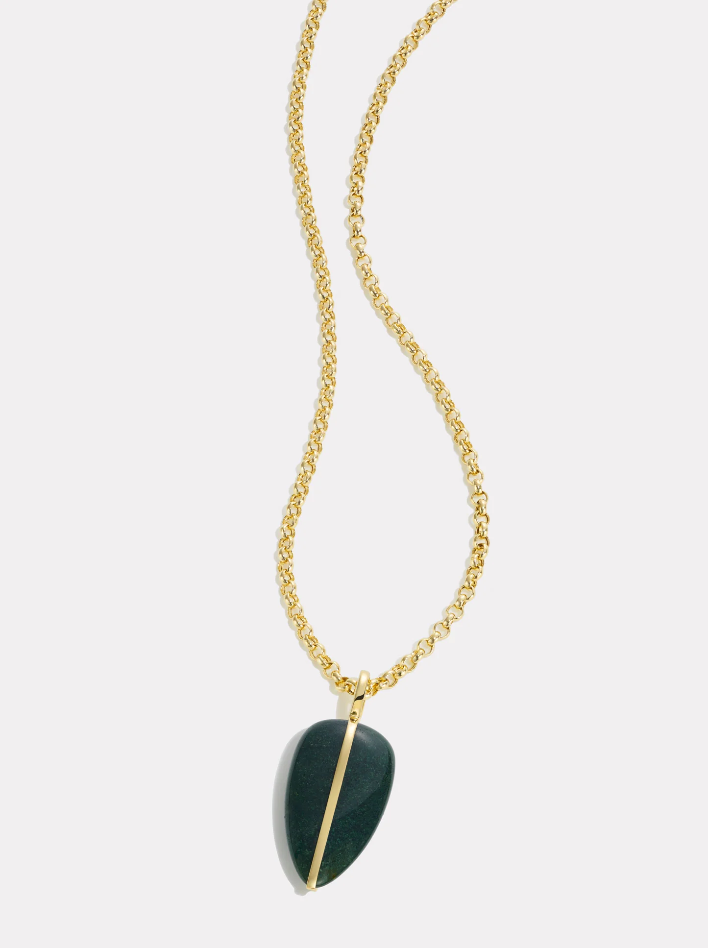 Large Pebble Pendant | Moss Agate - Image 3