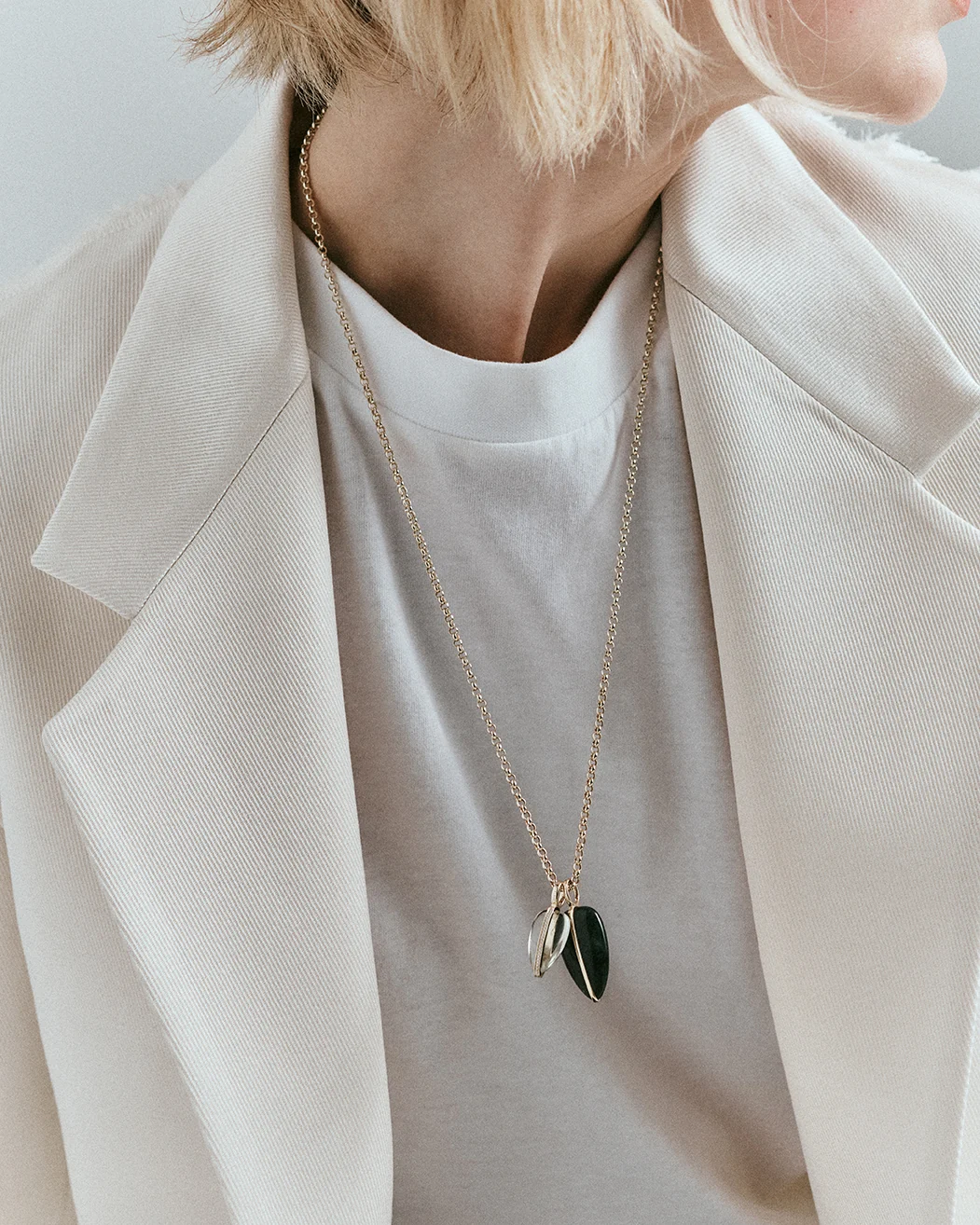 Large Pebble Pendant | Moss Agate - Image 4