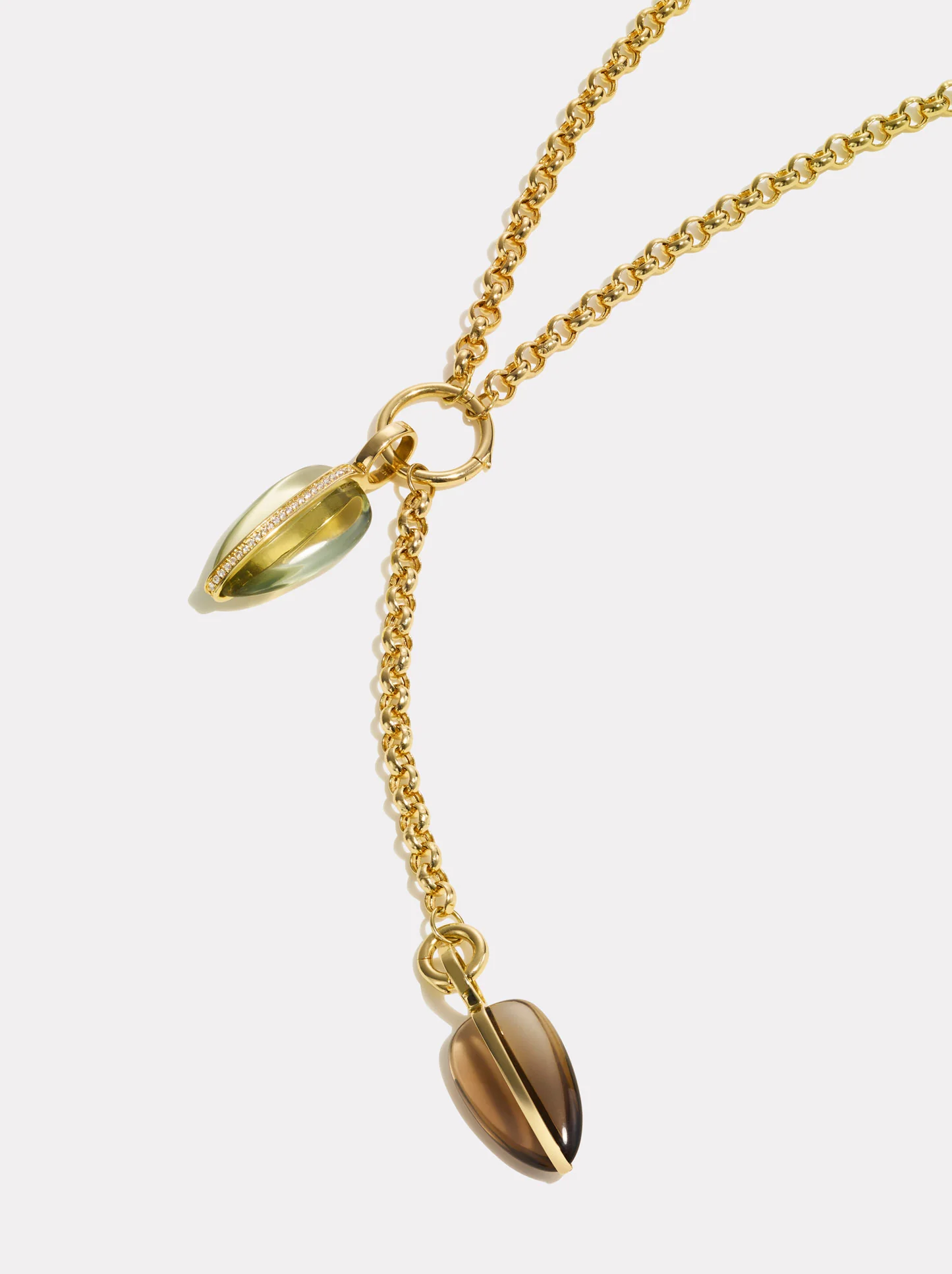 Small Diamond Pebble Pendant | Green Amethyst - Image 4