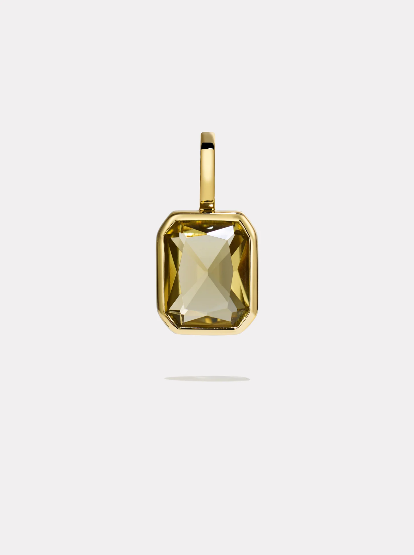 Lumen Octagon Champagne Quartz Pendant & Leather Necklace - Image 3