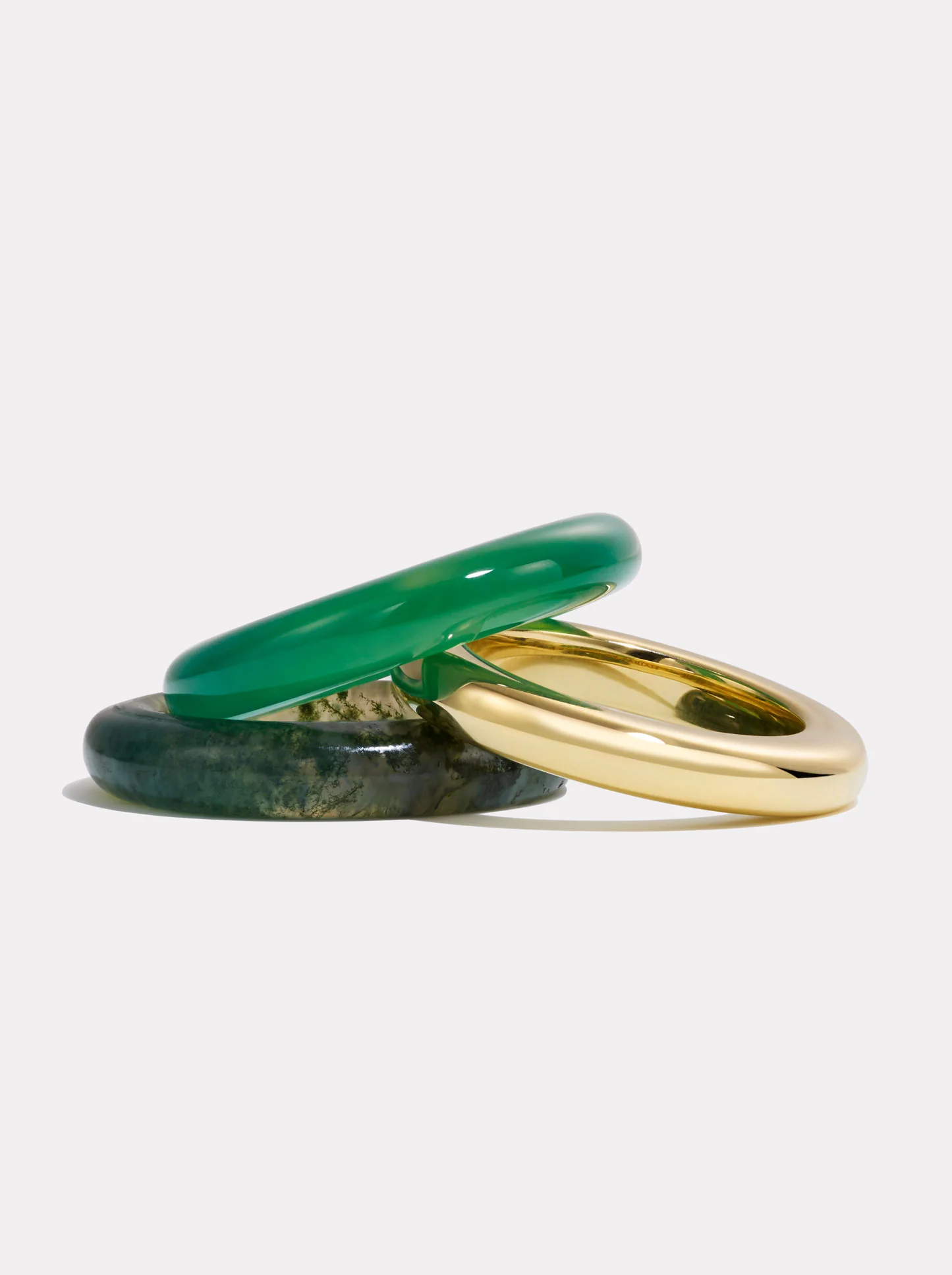Stack_Stone Trilogy Gold Stack | Moss Agate & Green Chalcedony - 50 - Image 2