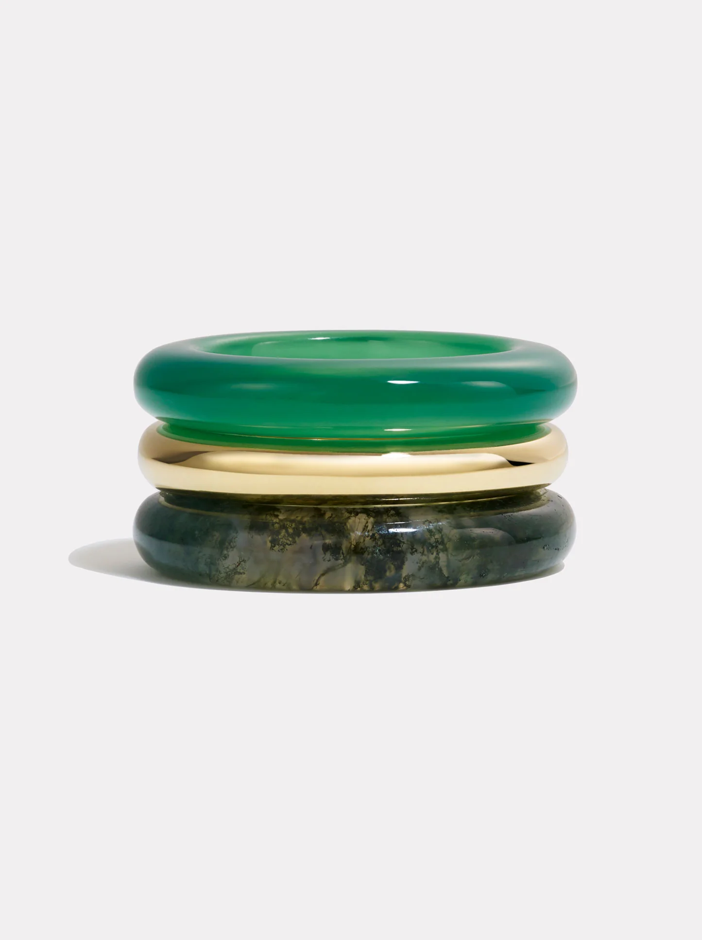 Stack_Stone Trilogy Gold Stack | Moss Agate & Green Chalcedony - 54