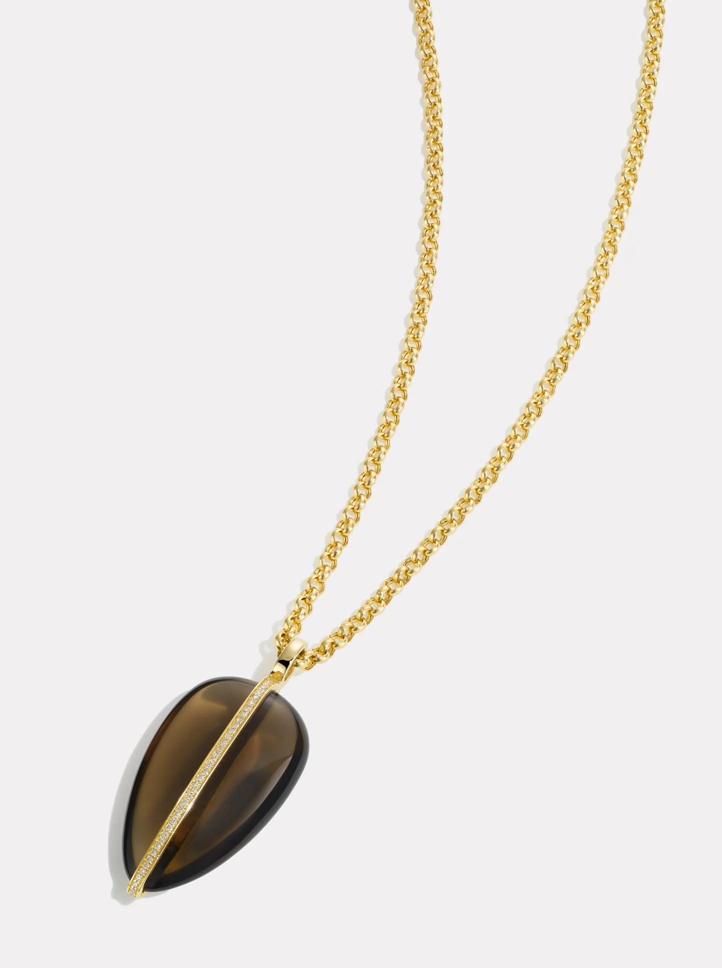 XL Diamond Pebble Pendant | Smokey Quartz - Image 3